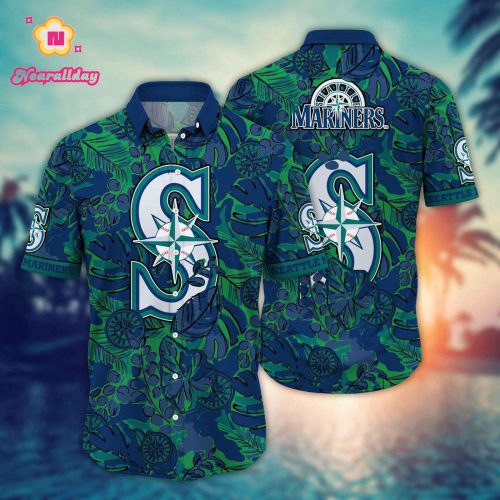 MLB Seattle Mariners Hawaiian Shirt: Fan Paradise with Flower & Palm Tree Design