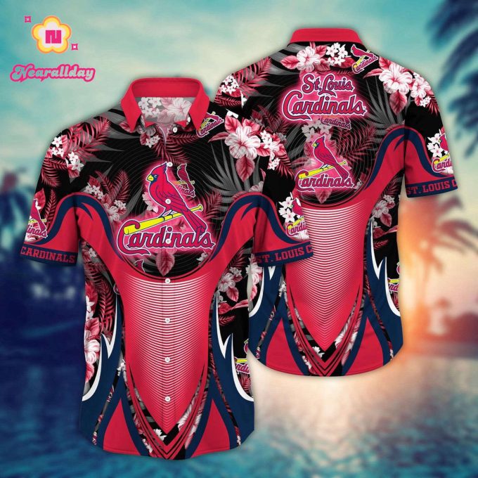 MLB St Louis Cardinals Hawaiian Shirt: Flower Grandstand Glamour for Fans