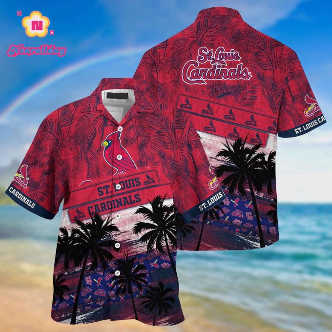 MLB St Louis Cardinals Hawaiian Shirt with Palm Tree Pattern – Perfect for Fans of Sports!