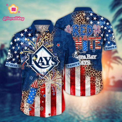MLB Tampa Bay Rays Independence Day Aloha Shirt - Vibrant Design for Cool Fans