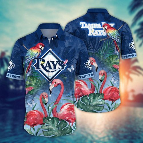 Tampa Bay Rays Hawaiian Shirt: Pink Crane Pattern for MLB Fans