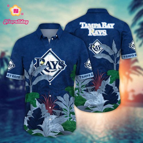 MLB Tampa Bay Rays Hawaiian Shirt - Tropical Trees Pattern for Fans