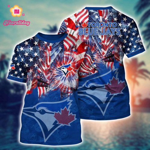 Toronto Blue Jays MLB Hawaiian Heatwave 3D T-Shirt - Perfect for Fans and Sports Enthusiasts