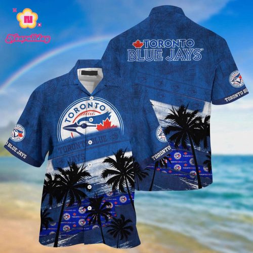 MLB Toronto Blue Jays Hawaiian Shirt: Palm Tree Pattern for Fans of Sports