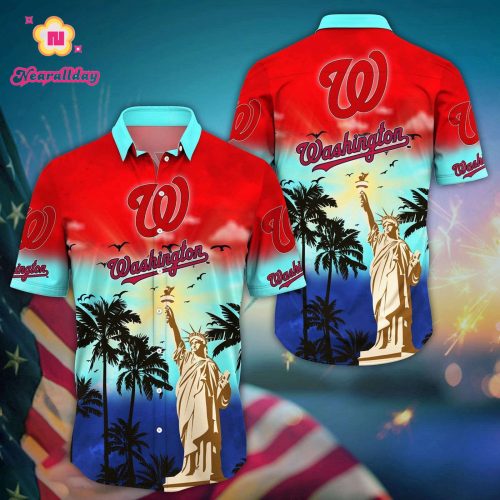 MLB Washington Nationals Hawaii Shirt: Sunrise to Sunset for Cool Fans