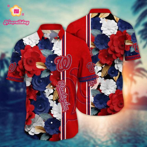 MLB Washington Nationals Hawaiian Shirt: Floral Fashion Frenzy for Sport Fans