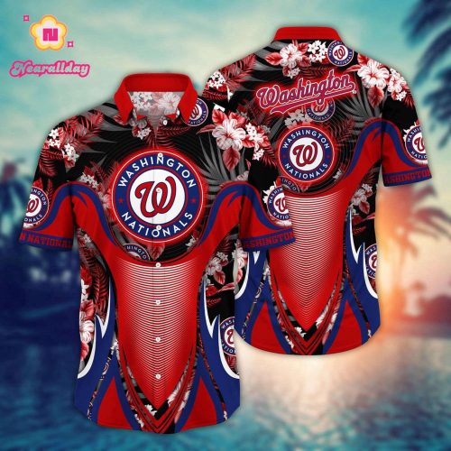 MLB Washington Nationals Hawaiian Shirt - Flower Grandstand Glamour for Fans