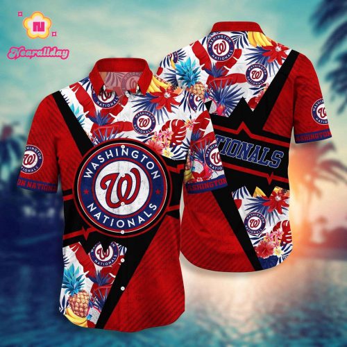 MLB Washington Nationals Hawaiian Shirt: Swing Into Sunset With Floral Design