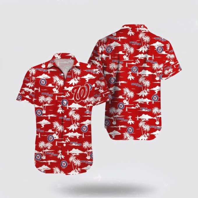 MLB Washington Nationals Hawaiian Shirt: Surf in Style with Beach Outfits for Fans