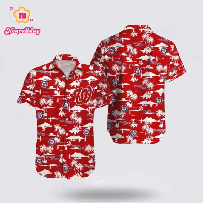 MLB Washington Nationals Hawaiian Shirt: Surf in Style with Beach Outfits for Fans