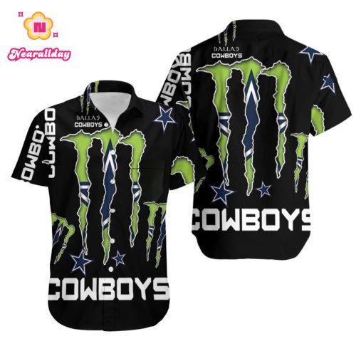 Monster Energy Logo For Lovers Dallas Cowboys Hawaiian Shirt Combo Beach