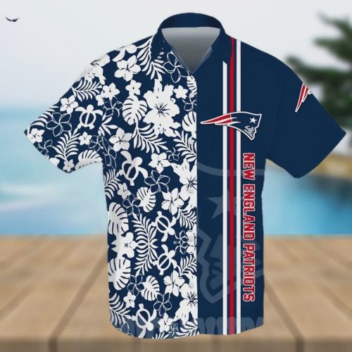 New England Patriots All Over Print Flowery Hawaiian Shirt