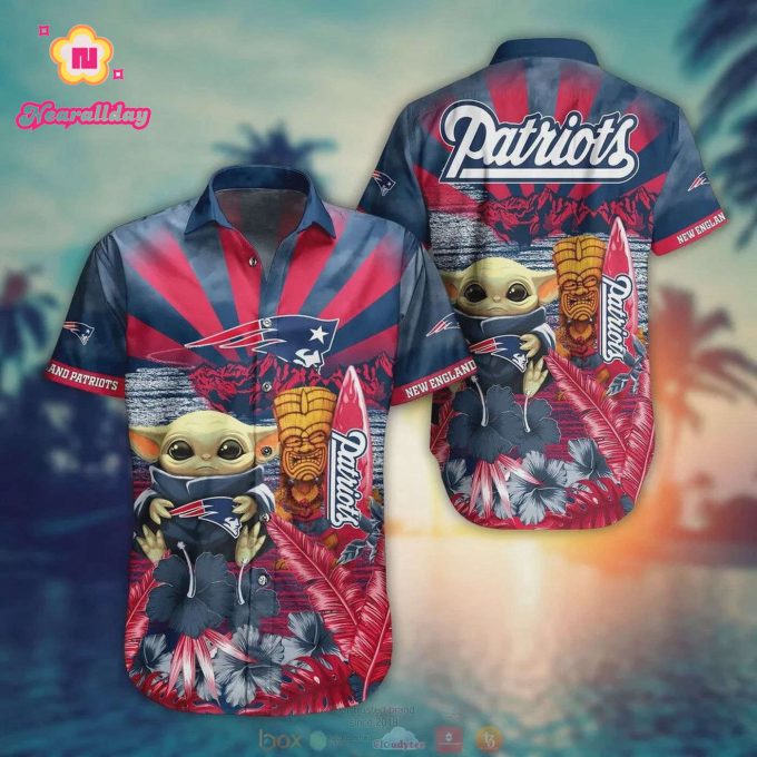 New England Patriots Baby Yoda Aloha Hawaiian Shirt