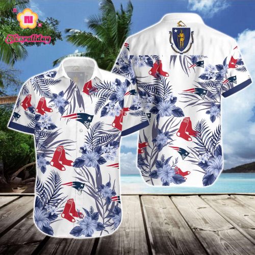 New England Patriots & Boston Red Sox Hawaiian Shirt Gift - Fan Apparel for Sports Enthusiasts