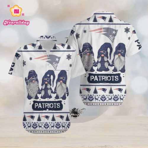 New England Patriots Christmas Gnomes Hawaiian Shirt
