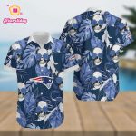 New England Patriots Coconut Leaves And Skulls Hawaiian Shirt