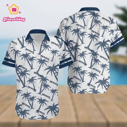 New England Patriots Coconut Trees Hawaiian Shirt V1