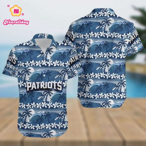 New England Patriots Coconut Trees Hawaiian Shirt V2