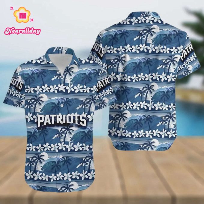 New England Patriots Coconut Trees Hawaiian Shirt V2