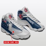 New England Patriots Custom Name Air Jordan 13 Sneakers BG84