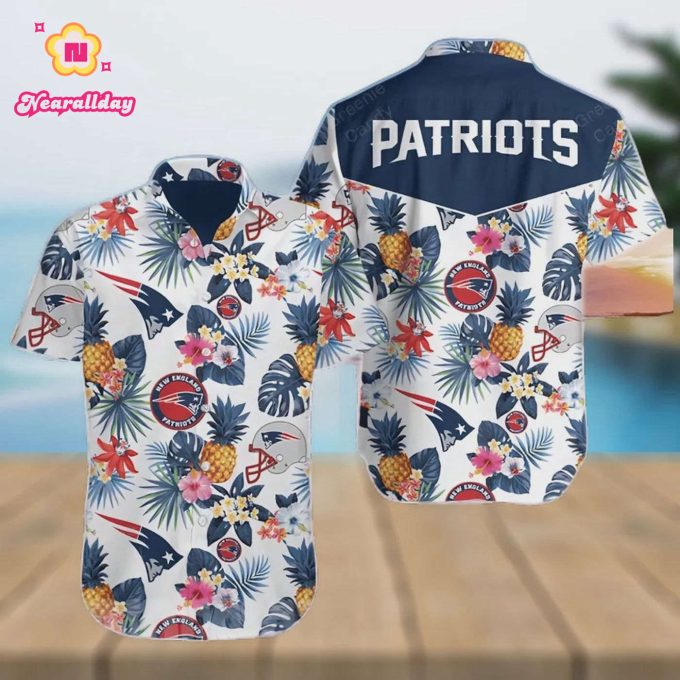 New England Patriots Floral All Over Print Unisex Hawaiian Shirt