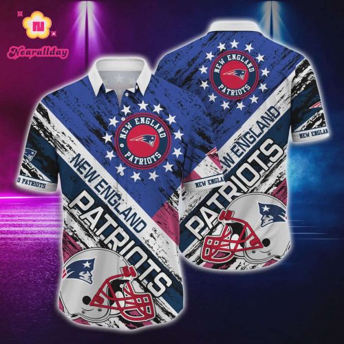 New England Patriots Football Helmet Hawaiian Shirt