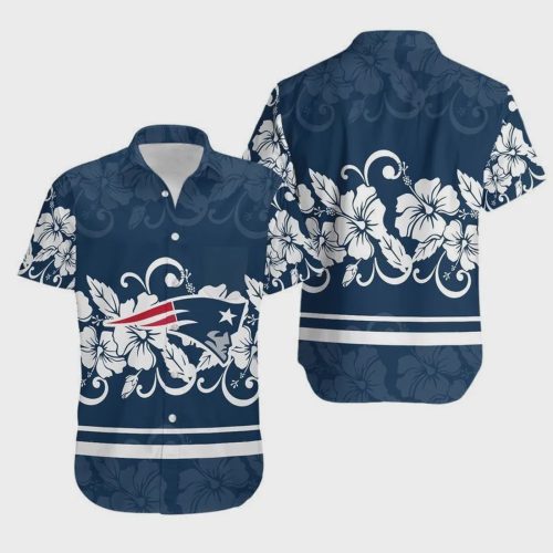 New England Patriots Hibiscus Flowers Hawaiian Shirt V1