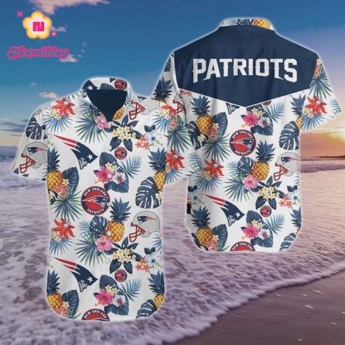 New England Patriots Logo Football Art Hawaiian Shirt