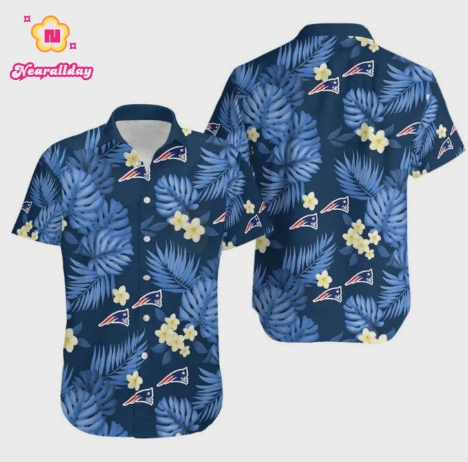 New England Patriots Logo Football Art Hawaiian Shirt V3