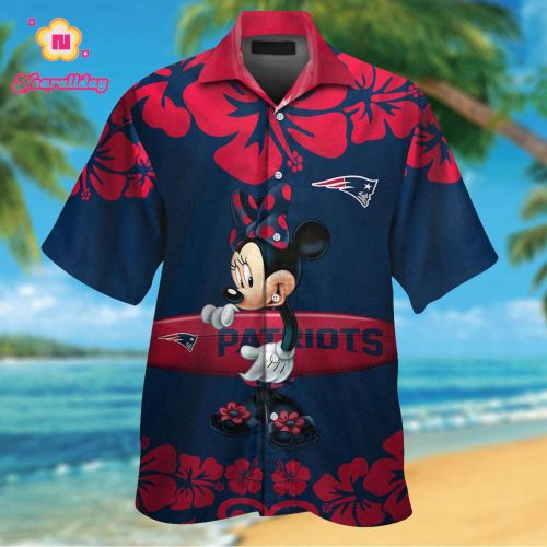 New England Patriots & Minnie Mouse Hawaiian Shirt