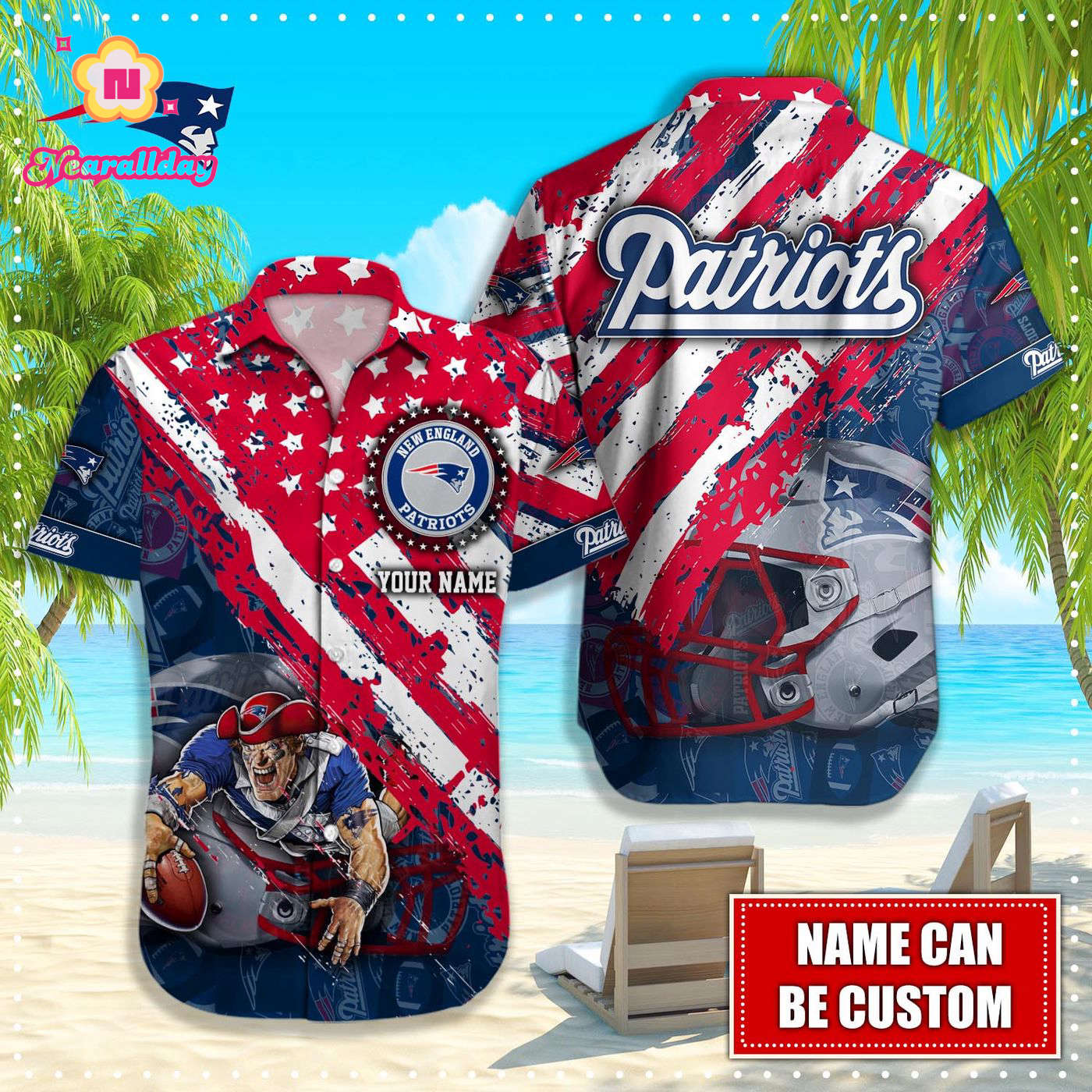 New England Patriots NFLHawaiian shirt custom Q48242 New England Patriots NFLHawaiian shirt custom Q48242