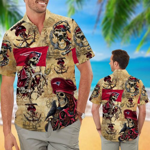 New England Patriots Pirates Retro Hawaiian Shirt
