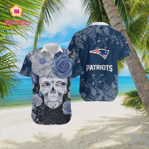 New England Patriots Skull Halloween Embrace Game Day Island Hawaiian Shirt