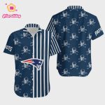 New England Patriots Stripes And Skull Hawaiian Shirt