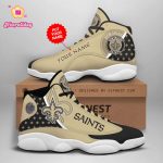 New Orleans Saints Custom Name Air Jordan 13 Sneakers 1063