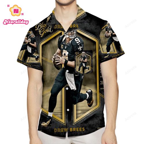 New Orleans Saints Drew Brees2 3D All Over Print Summer Beach Hawaiian Shirt With Pocket