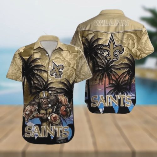 New Orleans Saints Football Custom Name Outfit Hawaiian Shirt V1