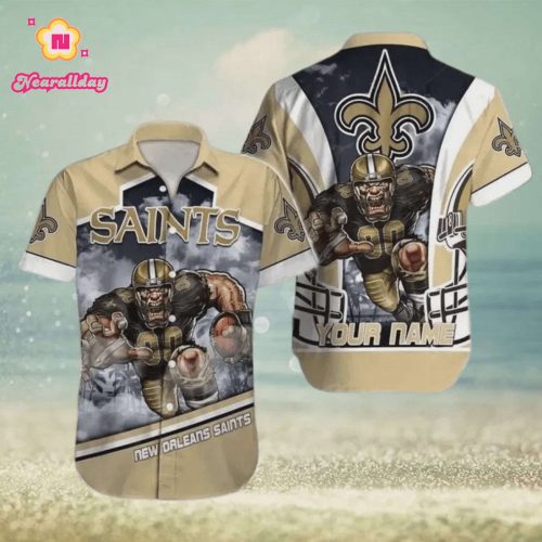 New Orleans Saints Football Custom Name Print Hawaiian Shirt V1