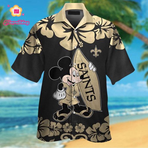 New Orleans Saints & Mickey Mouse Hawaiian Shirt