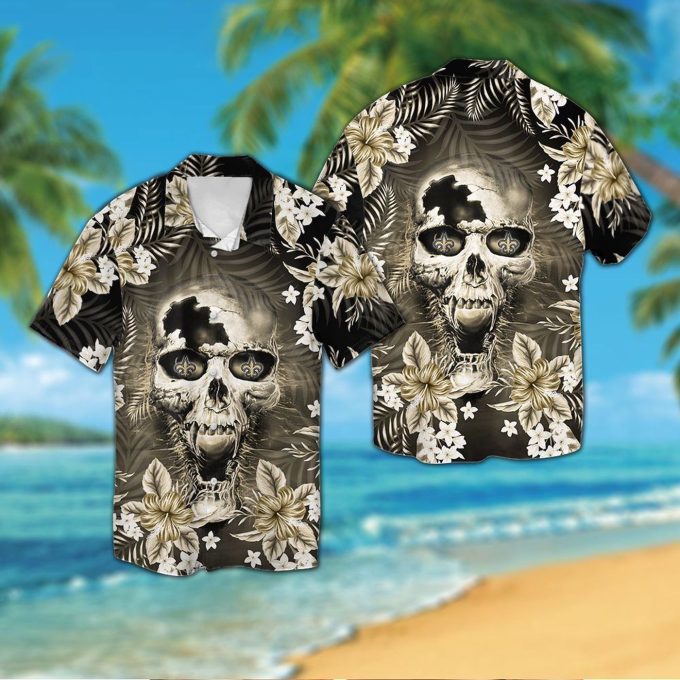 New Orleans Saints Skull Hawaiian Shirt