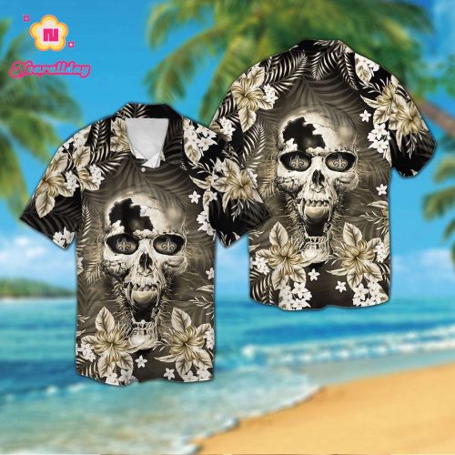 New Orleans Saints Skull Hawaiian Shirt