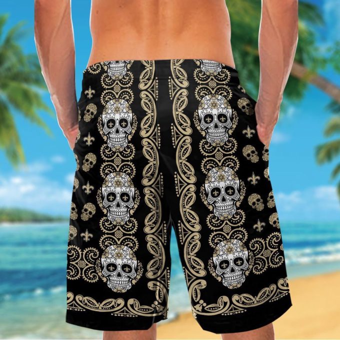New Orleans Saints Skull Hawaiian Shirt Gift for Men Women #2