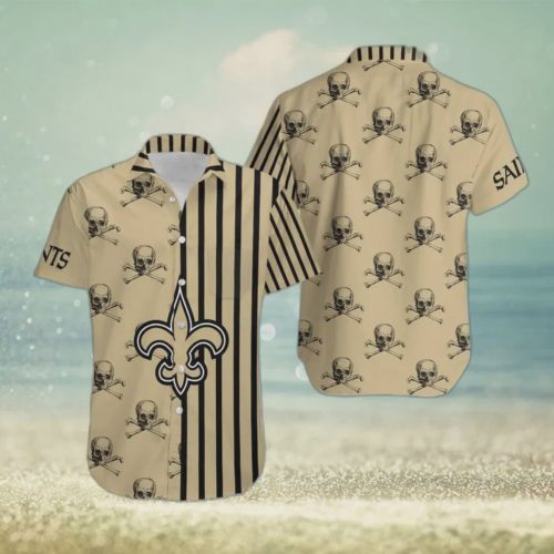 New Orleans Saints Stripes And Skull Danger Hawaiian Shirt