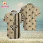 New Orleans Saints Stripes And Skull Danger Hawaiian Shirt