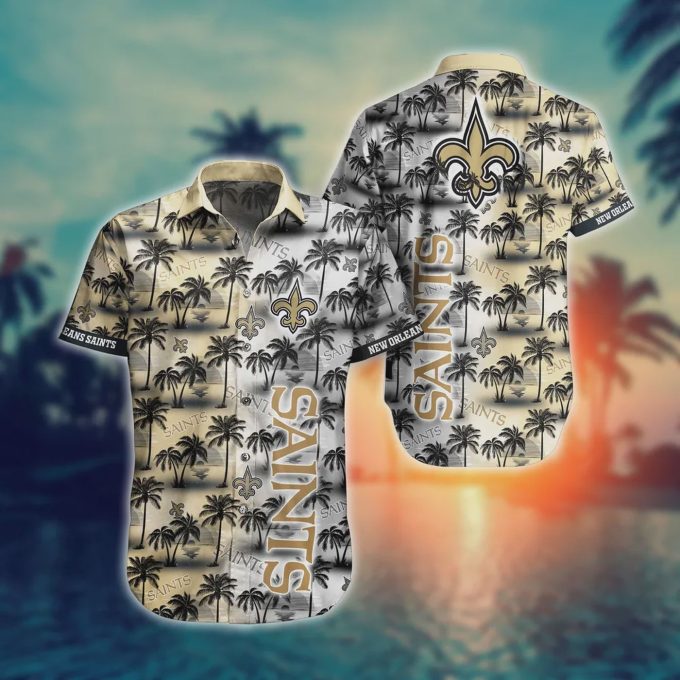 New Orleans Saints Tropical Mix Color Pattern Hawaiian Shirt