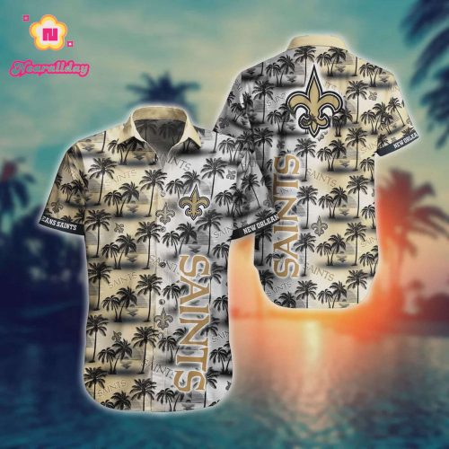 New Orleans Saints Tropical Mix Color Pattern Hawaiian Shirt
