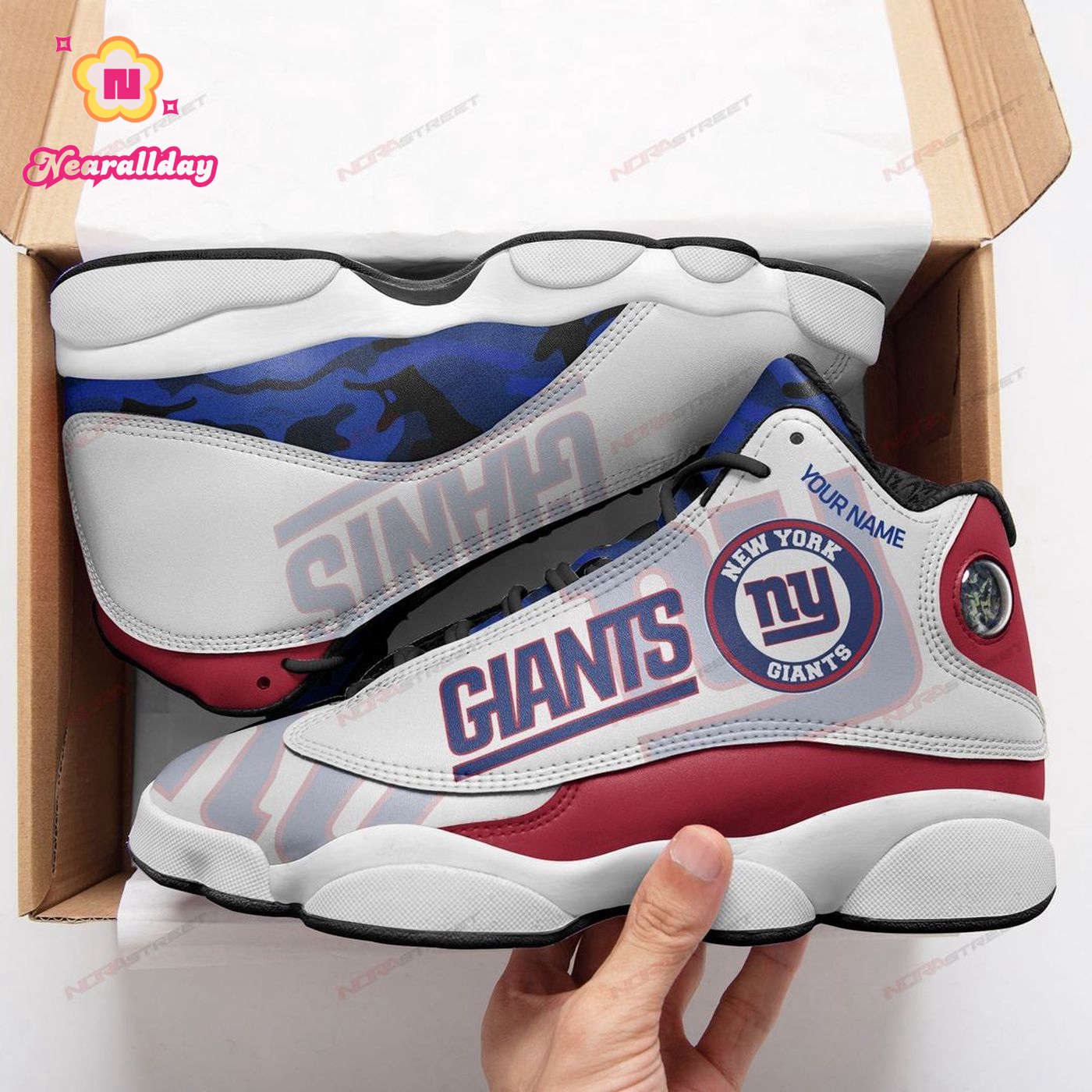 New York Giants Air Jordan 13 Sneaker Custom For Fans Gift New York Giants Air Jordan 13 Sneaker Custom For Fans Gift