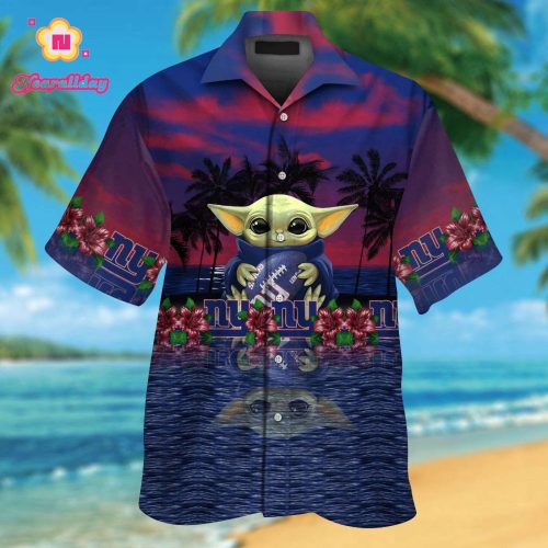 New York Giants & Baby Yoda Hawaiian Shirt