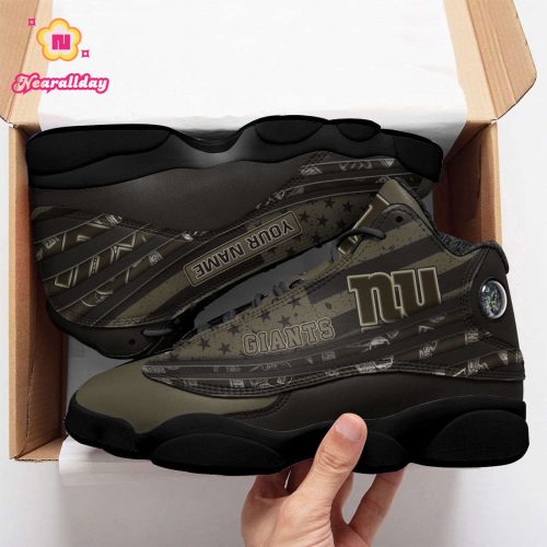 New York Giants Custom Name Air Jordan 13 Sneakers BG182