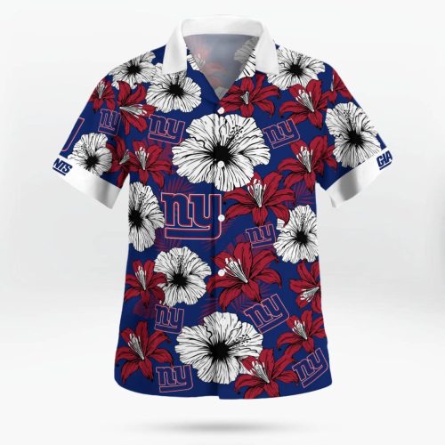 New York Giants Flower Tropical Floral Aloha Hawaiian Shirt